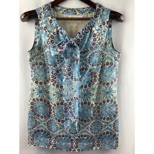 Women’s Tory Burch Blue Daisy Pattern Tank Size 8